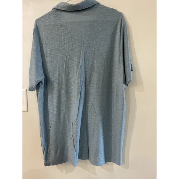 Free Fly Polo Shirt Mens Blue Stretch Short Sleeve Golf Pullover Bamboo Sz Large - Picture 5 of 5